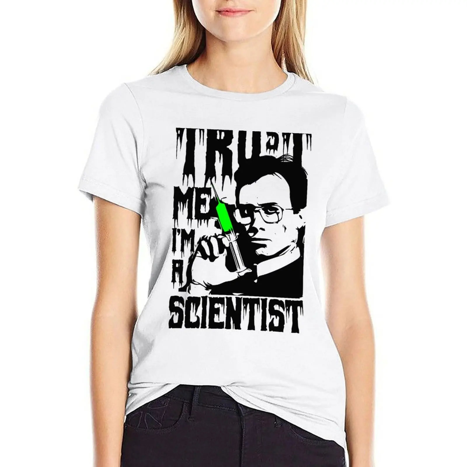 

re-animator print T-shirt summer tops cute tops vintage clothes t shirt Women