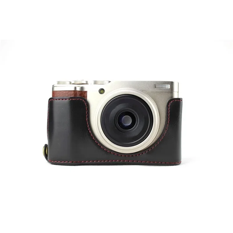 Nuova Custodia Per Fotocamera In Pelle Pu Mezza Copertura Per Fujifilm Xf10 Fuji X-F10 Custodia Inferiore Apribile Caffè Marrone Nero