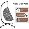Swing Egg Chair Bird Cage Bird Nest Chair with Stand Comfortable Cushion Outdoor Rattan with Sturdy Metal Frame UV-Resistant 5