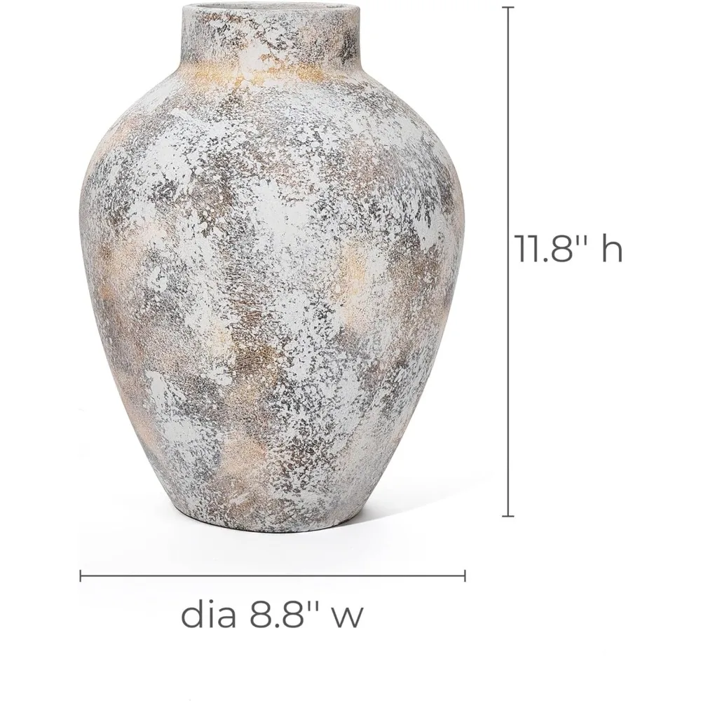 Picture of 12″ White Marble Textured Vase – About Cozy Living