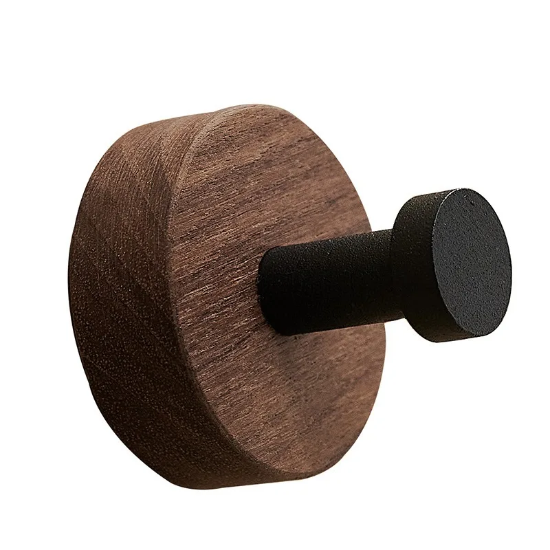 1/5Pcs Simple Solid Wood Hook Walnut Hanging Hanger Bathroom Wall Hook Bedroom Coat Storage Rack Home Towel Key Decoration Hook 5