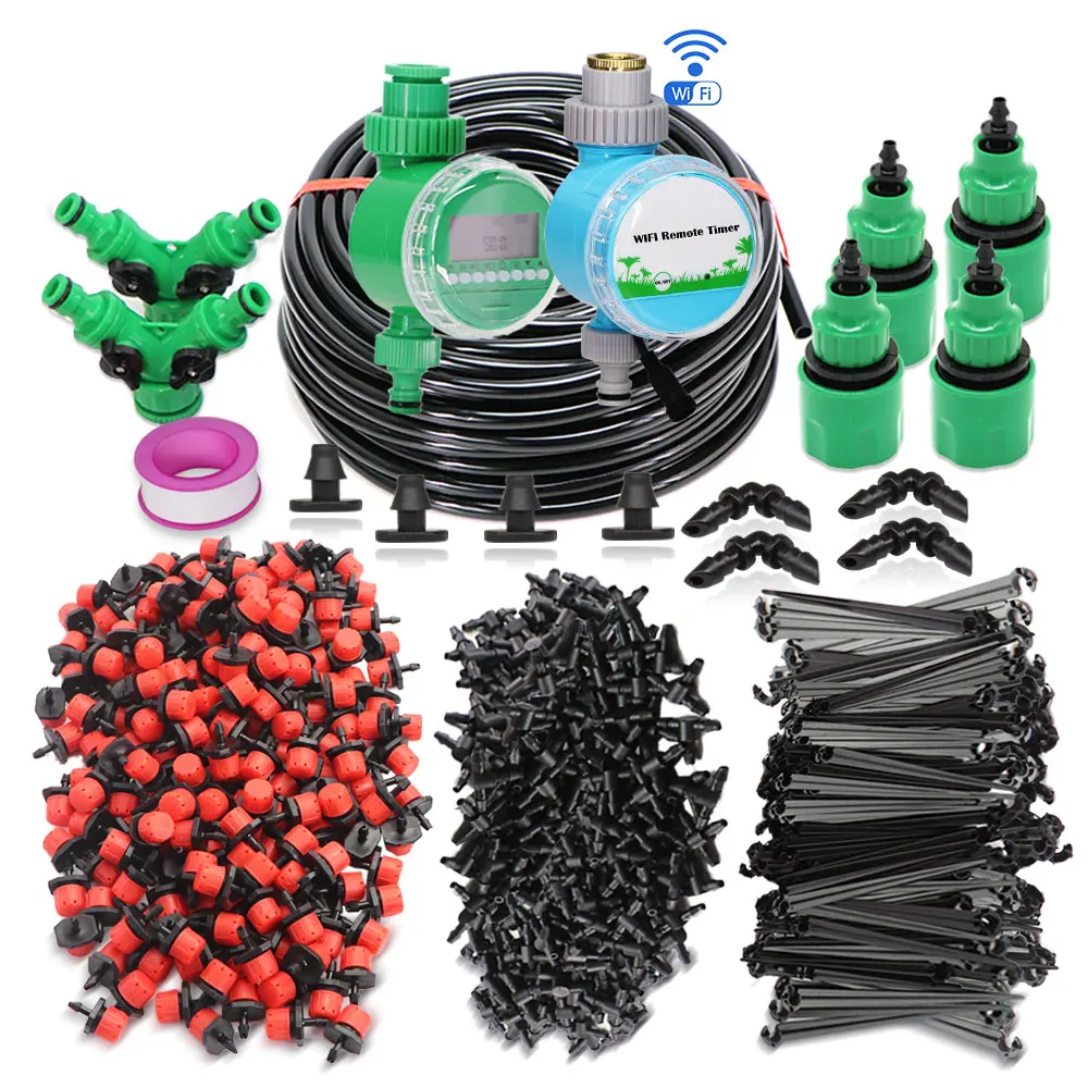

50M Smart Garden Watering System 4/7mm Hose Adjustable Dropper Kit Self Automatic/Wifi Compatibl Timer Micro Drip Irrigation Set