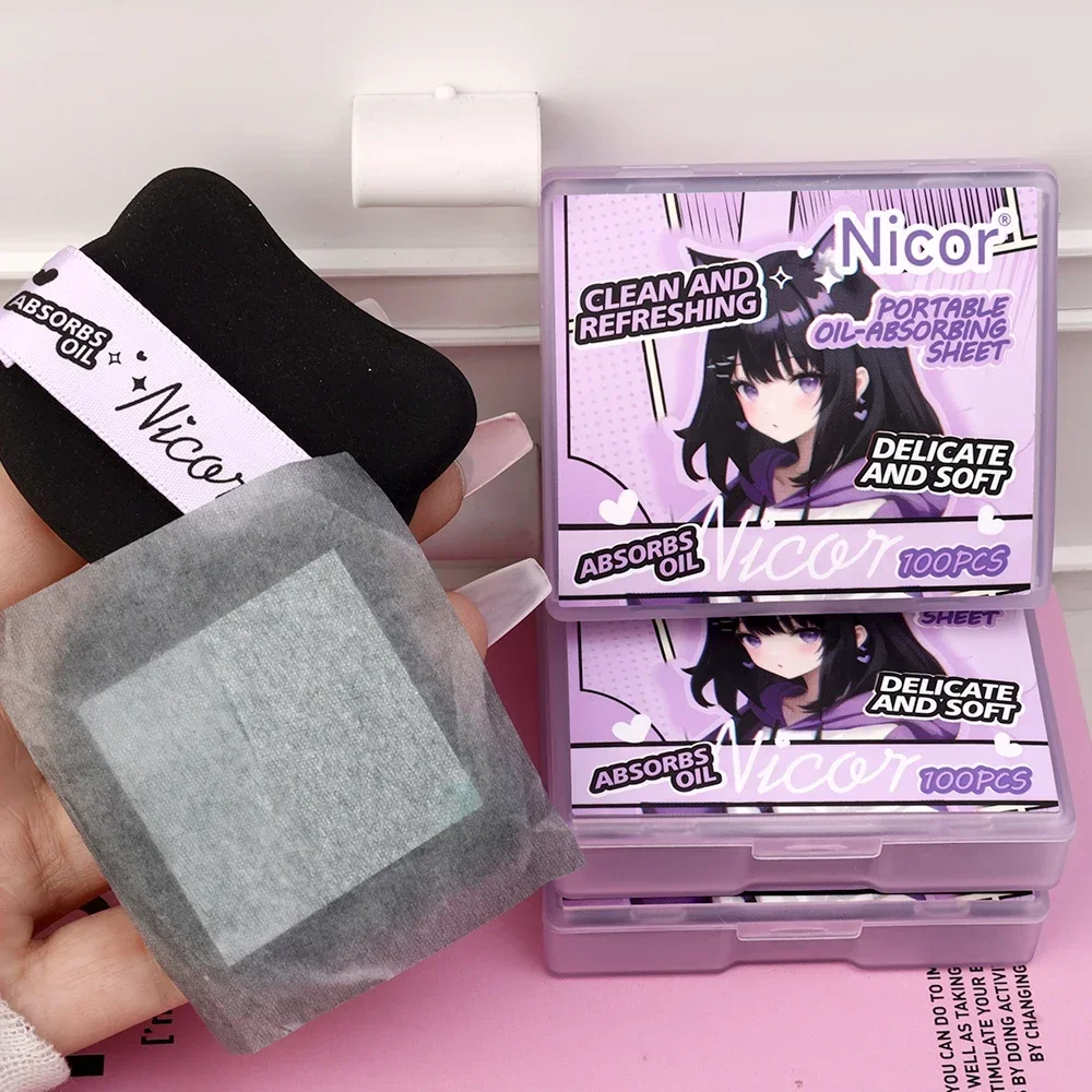 Oil Blotting Sheets with Makeup Puff 100pcs