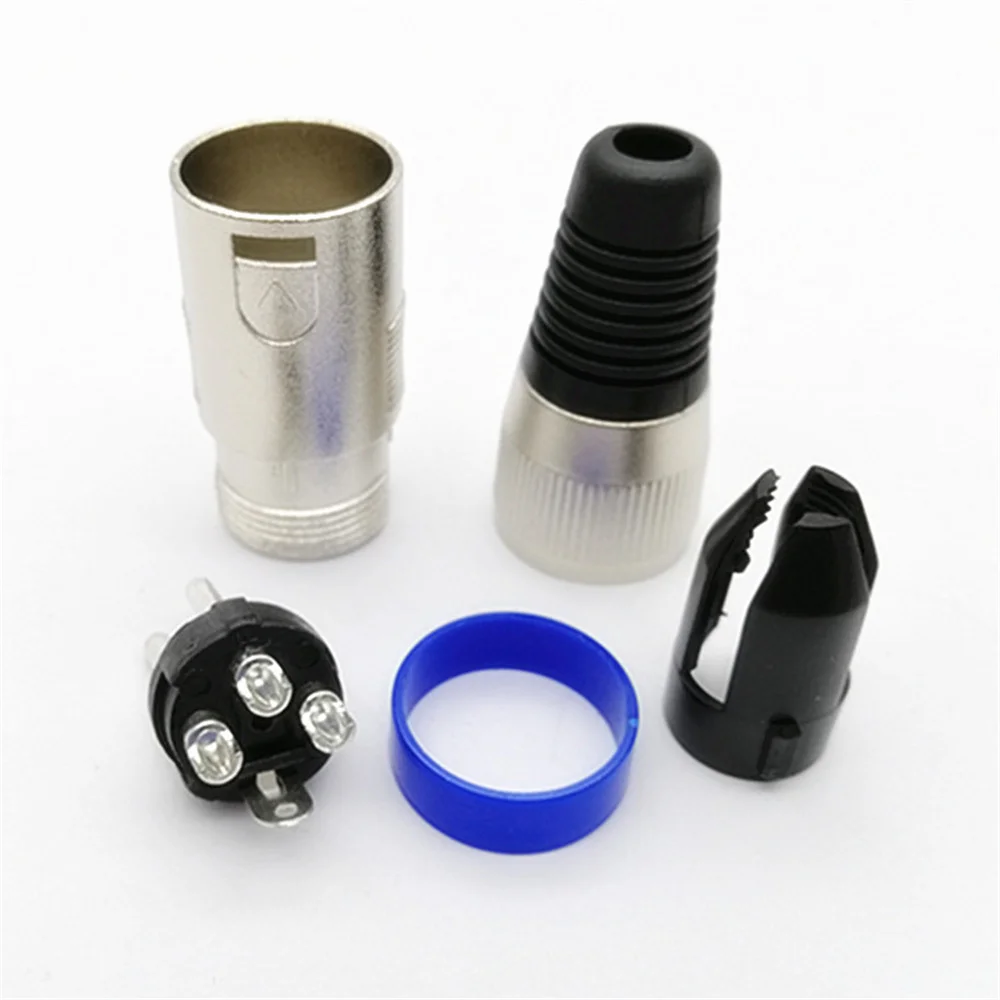 S5da5cfa8913d44b99d7ea9c1256fa810H 1~8PCS Cannon Male and Female Audio Plug Color Circle Big Three-pin Balanced Mixer Microphone Cannon Male and Female Plug