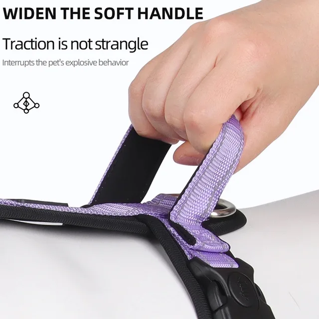 New Pet Dog Harness Reflective With Handle Easy Control Dog Vest Harness Adjustable Puppy Chest Straps for Small Medium Dogs 3