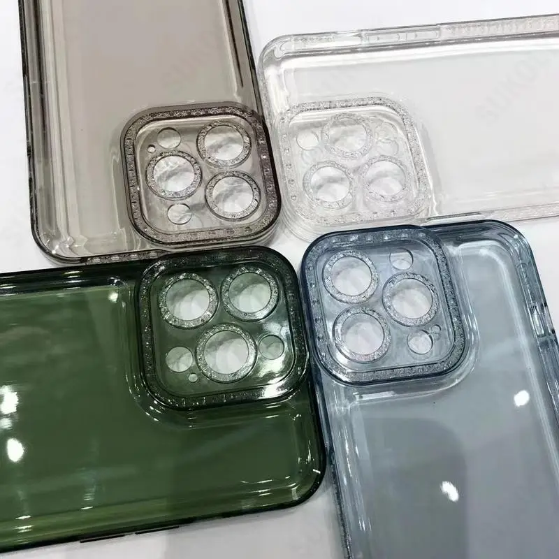 Diamond Clear Soft Silicone Case For iPhone 13 11 12 Pro Max XR XS X Camera Lens Protection Phone Cover For iPhone 11 12 13 Pro iphone 13 mini case clear
