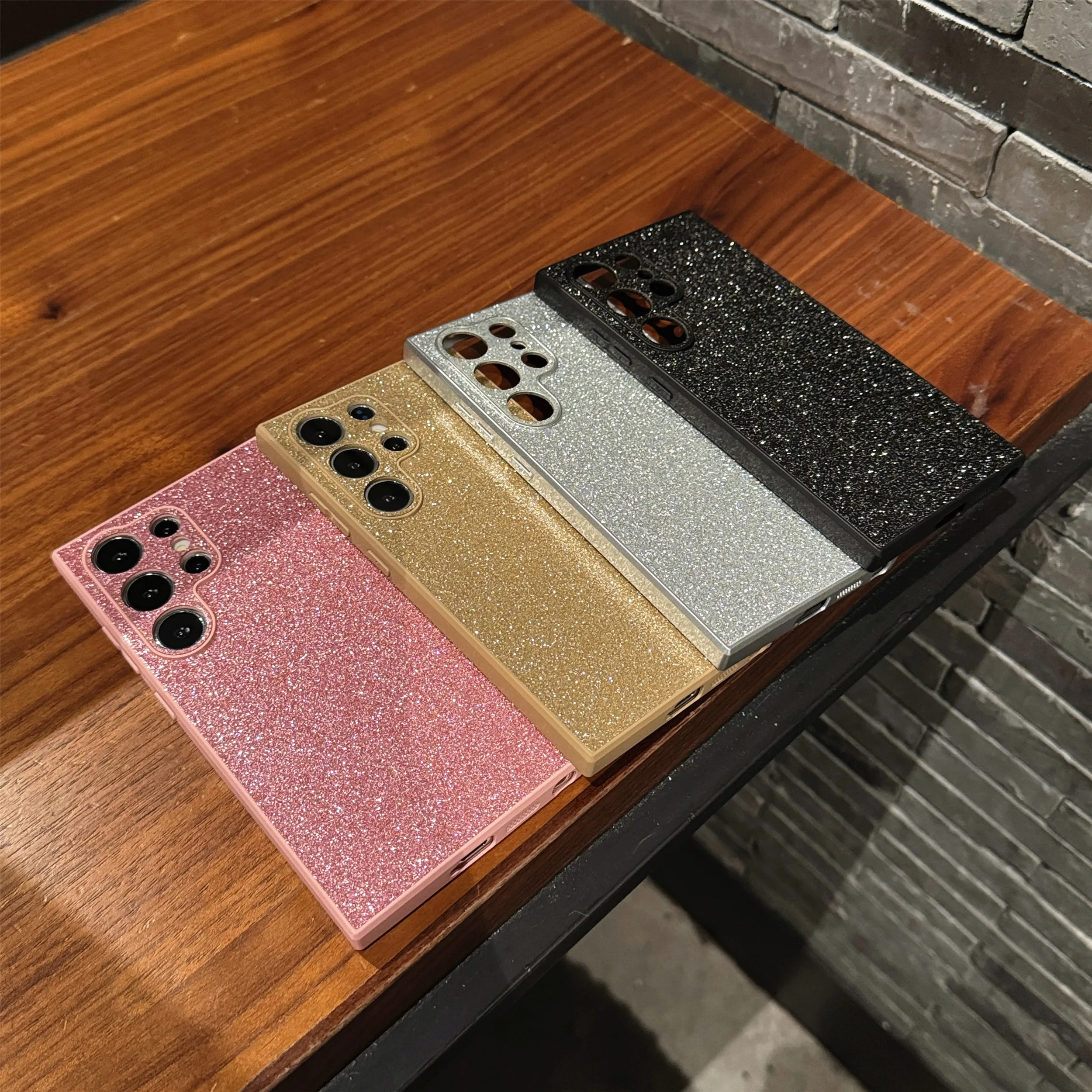 Luxury Bling Glitter Shockproof Phone Case with Camera Lens Protection