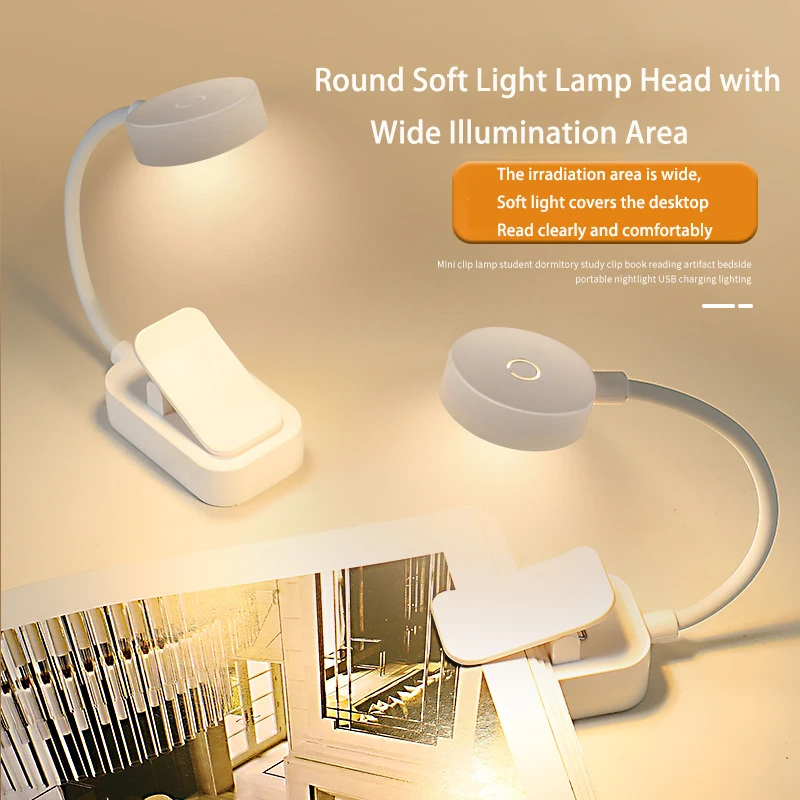 LED Light Desk Lamp Night Light Mini Night Light Book Light Mini LED Light LED Desk Lamp USB Charging Portable LED Book Lights Eye Protection Night Light Mini 360&deg;Clip-On