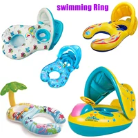 Baby Swimming Pool Float Infant Inflatable Floating Ring Kids Accessories Sunshade Baby And Mother Swim Trainer Toy Kids 1-6Y 2