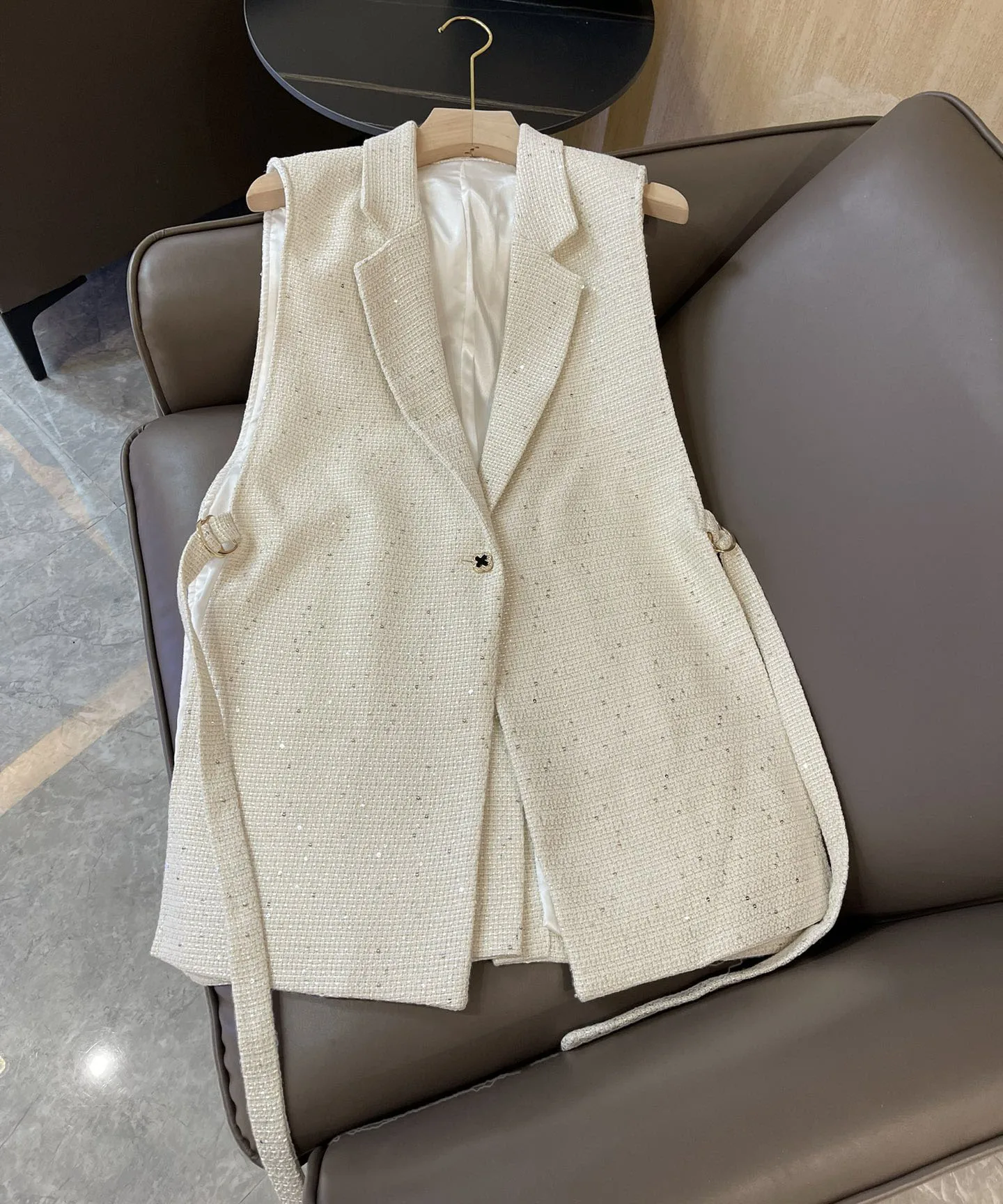 

2023 Autumn/Winter Fashion New Women's Clothing Sequin Embroider Woolen Vest 0923