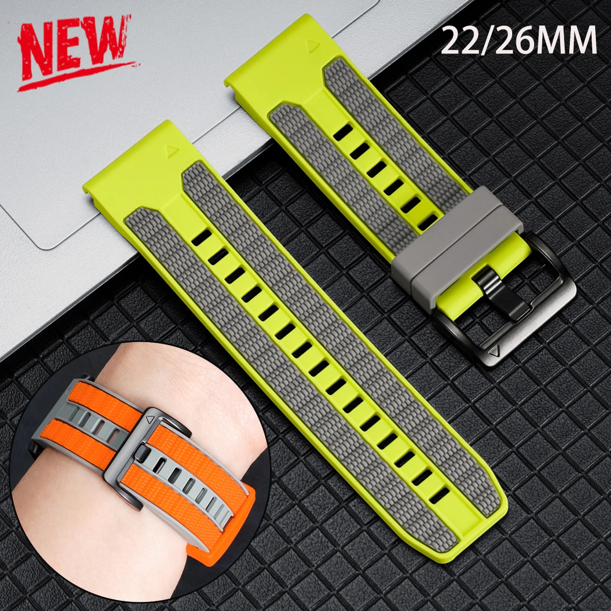 Universal QuickFit Silicone Strap - 22mm/26mm Bracelet Watchband