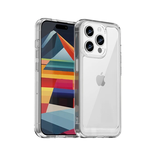 Funda para iPhone 15 Pro Max, cubierta transparente con borde de