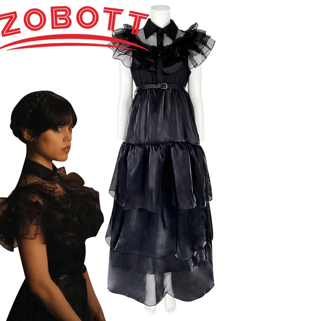 Halloween Party Costumes Movie Wednesday Cosplay Dresses Wednesday Addams  Cosplay Costume Gothic Wind Adult Kids Children Dress