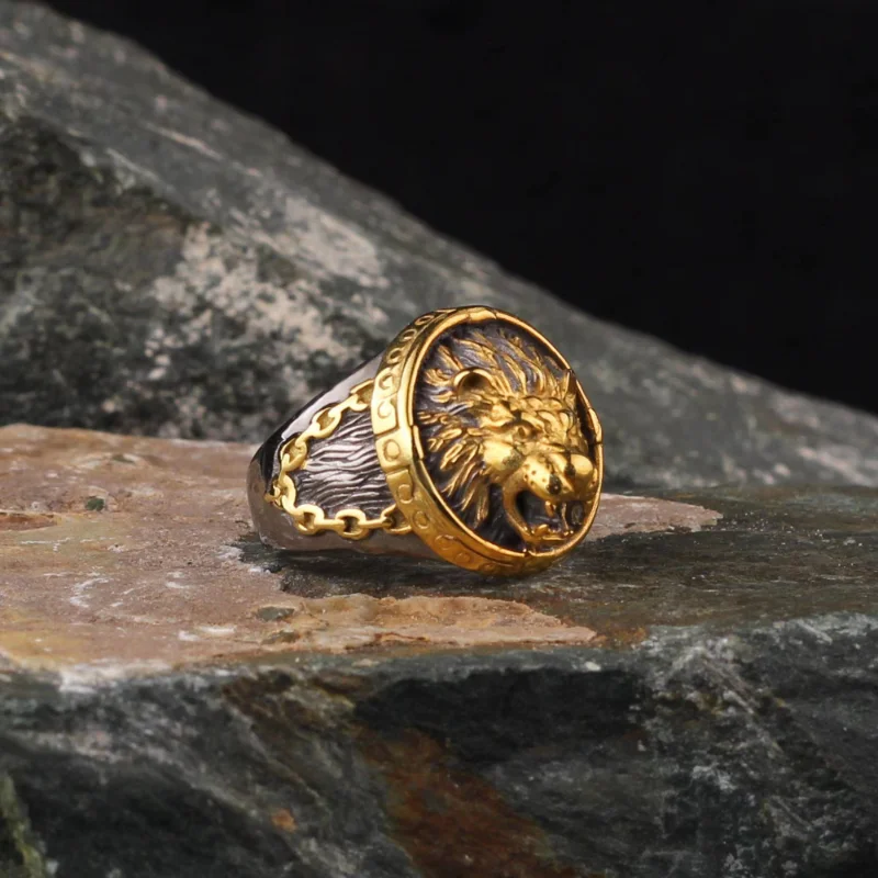European and American Vintage Lion Ring Men's Personality Dominant