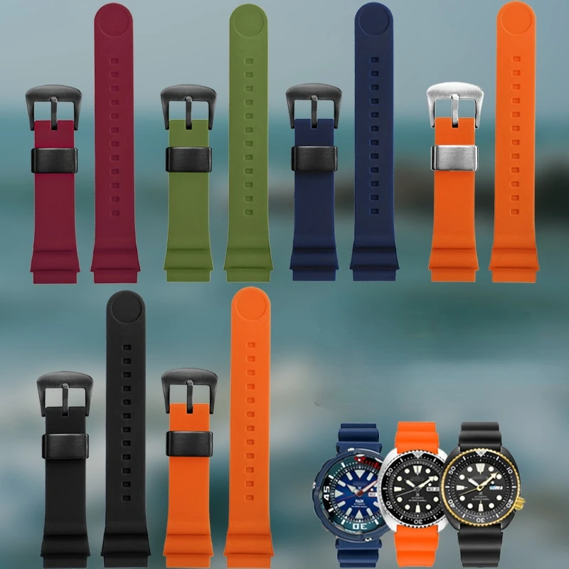 Per Seiko 5 No. Solar Watchband Men Cinturino In Gomma Siliconica 22Mm Sport Diving In Scatola Sne537 Srpa83J1 Accessori Per Cinturino Da Polso