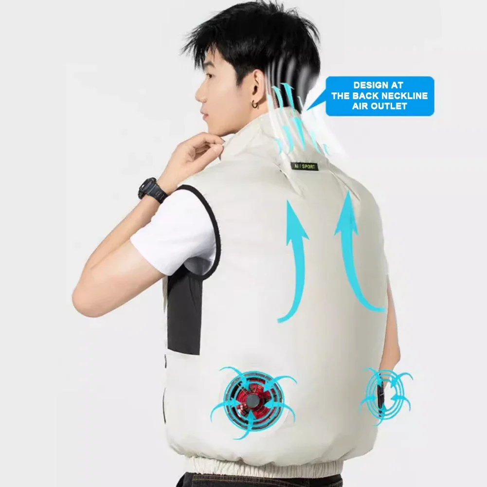 Summer Cooling Vest Ice Jacket Heat Resistant Sleeveless Workwear Breathable Wearable Cooling Fan Vest Air Conditioner Clothes cooling vest