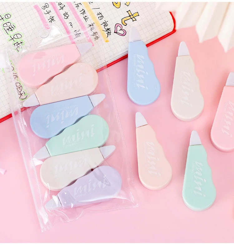 1 Set/6-teiliges süßes Kawaii-Macaron-Korrekturband, veränderte Werkzeuge, Schule, Büro, Korrektor, Schreibwaren, süße Neuheitsbedarf – Detail 6
