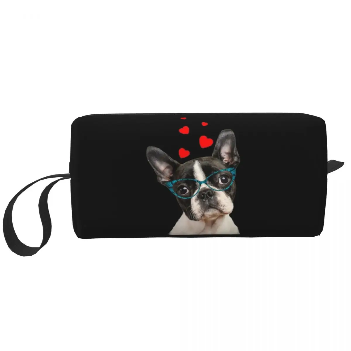 

Travel American Boston Terrier Puppy Toiletry Bag Kawaii Cute Dog Valentine Gift Makeup Cosmetic Beauty Storage Dopp Kit Case