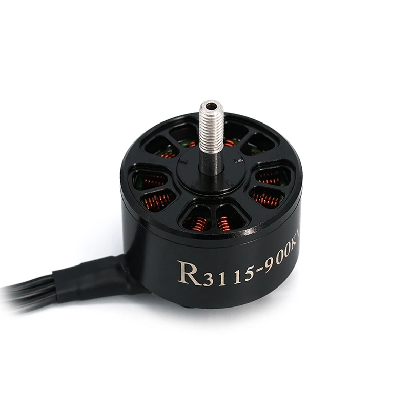 Moteur Brushless R3115 900KV 6S pour Drone FPV Course – Hélice montée sur l'arbre du moteur