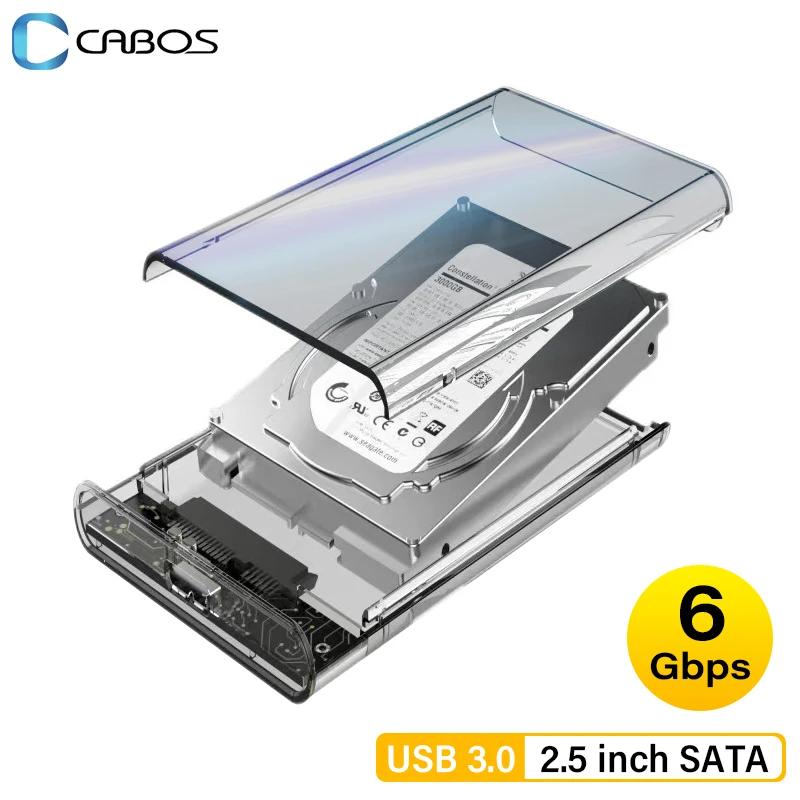 6Gbps Usb3.0 Mobile Hard Disk Box 2.5 Pollici Sata A Usb3.0 Hdd Enclosure Ssd Custodia Esterna Trasparente Supporto 6T Hdd Box