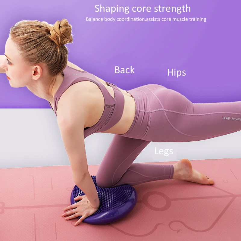 Yoga Balance Mat Fitness Inflatable Body Balance Pad Yoga Sports Workout Gym Mats Waist Legs Arms Core Training Massage Cushion