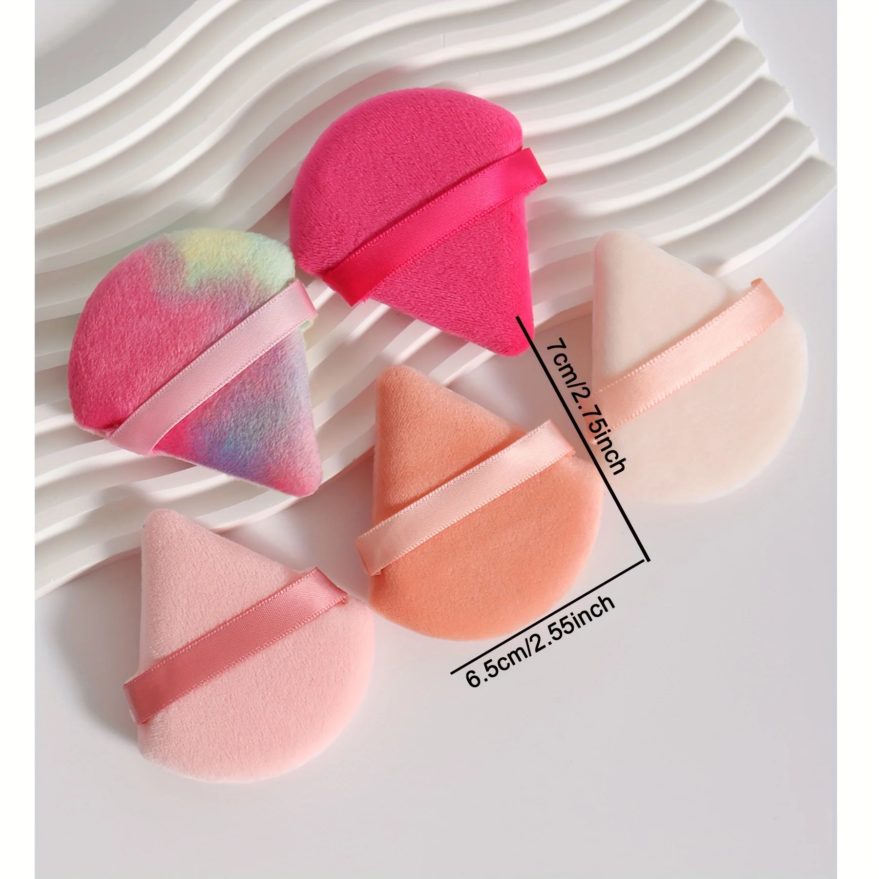 60Pcs Velour Powder Puff Set - Triangle Face/Body Blenders for Loose Powder & Foundation| Ultra Contour Sponges for Eyes/Corners