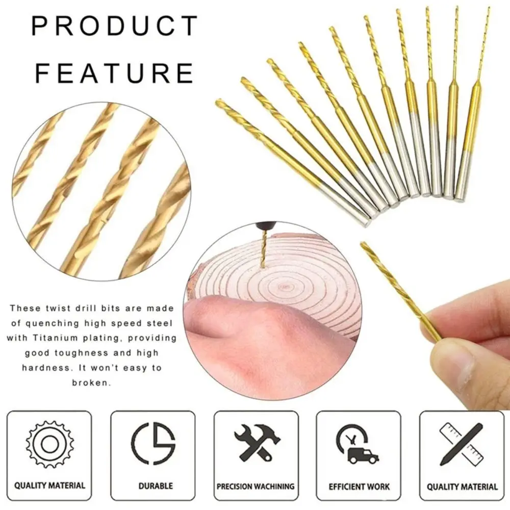 High Speed Steel Gold Twist Drill Bits for DIY Wood Carving