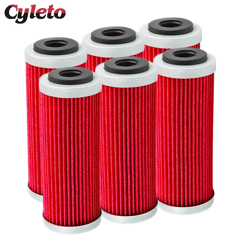 4/6 Pcs Cyleto Motorcycle Oil Filter for KTM SX SXF SXS EXC EXC-F EXC-R XCF XCF-W XCW SMR 250 350 400 450 505 530 2007-2020