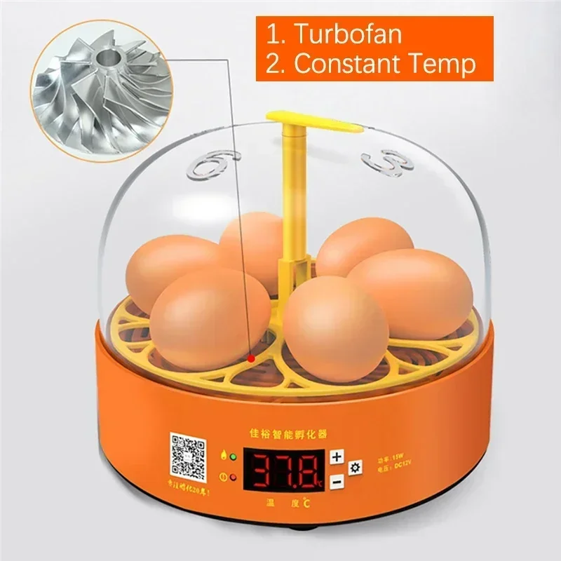 

Bird 6 Brooder Poultry Chicken Farm Hatching Turning Incubator Eggs Quail Mini Hatcher Automatic Turner Duck