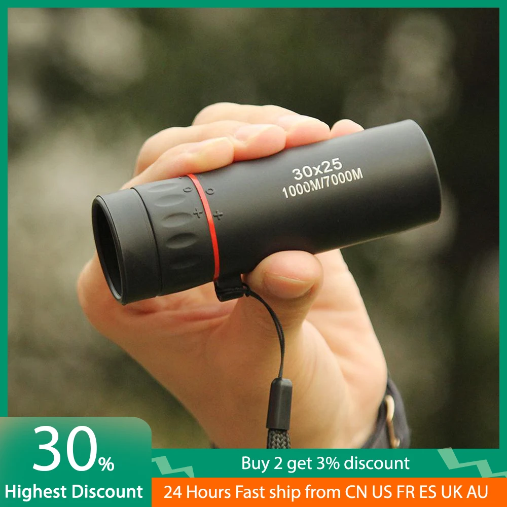 High Definition Monocular Telescope 30X25 Waterproof Mini Portable Military  Zoom 10X Scope For Travel Hunting