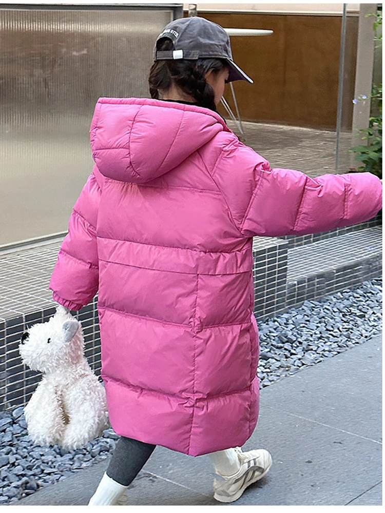 Winter Warm Down Cotton Jacket Teens Girls Coat Waterproof Star Design Hooded Children Outerwear Kids Parka Snowsuit TR211