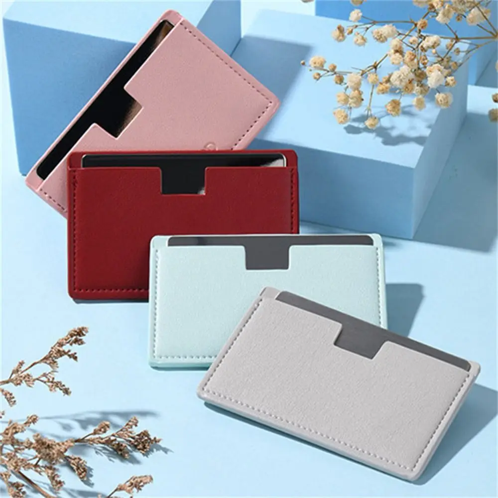 Unbreakabl Leather Square Mirror No Deformation Frameless Design Handheld Beauty Mirror Dust-proof Pocket Cosmetic makeup mirror