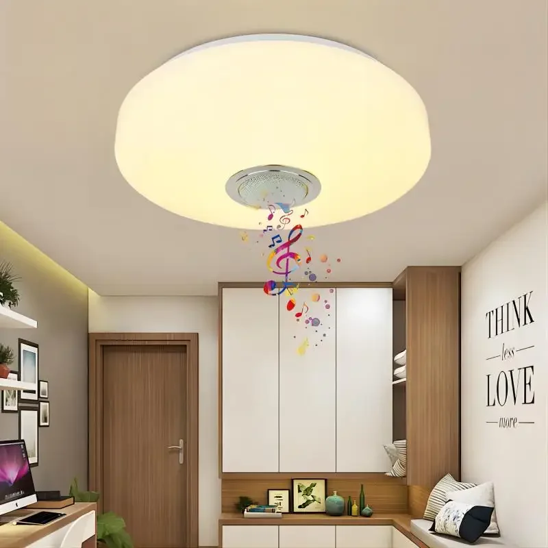음악 앱 원격 제어 블루투스 인테리어 장식 침실 파티용 스피커가 있는 RGB 스마트 홈 LED 천장 조명