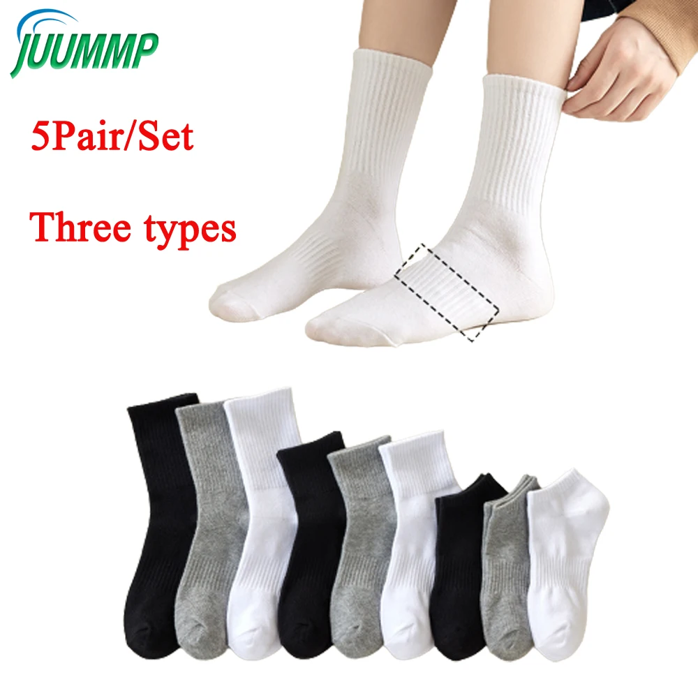 5Pairs Running Athletic Cushioned Ankle Socks,Outdoor Athletic Crew Socks Compression Running Sports Socks for Men & Women compression socks for men women best graduated athletic fit for running flight travel boost stamina circulation recovery socks