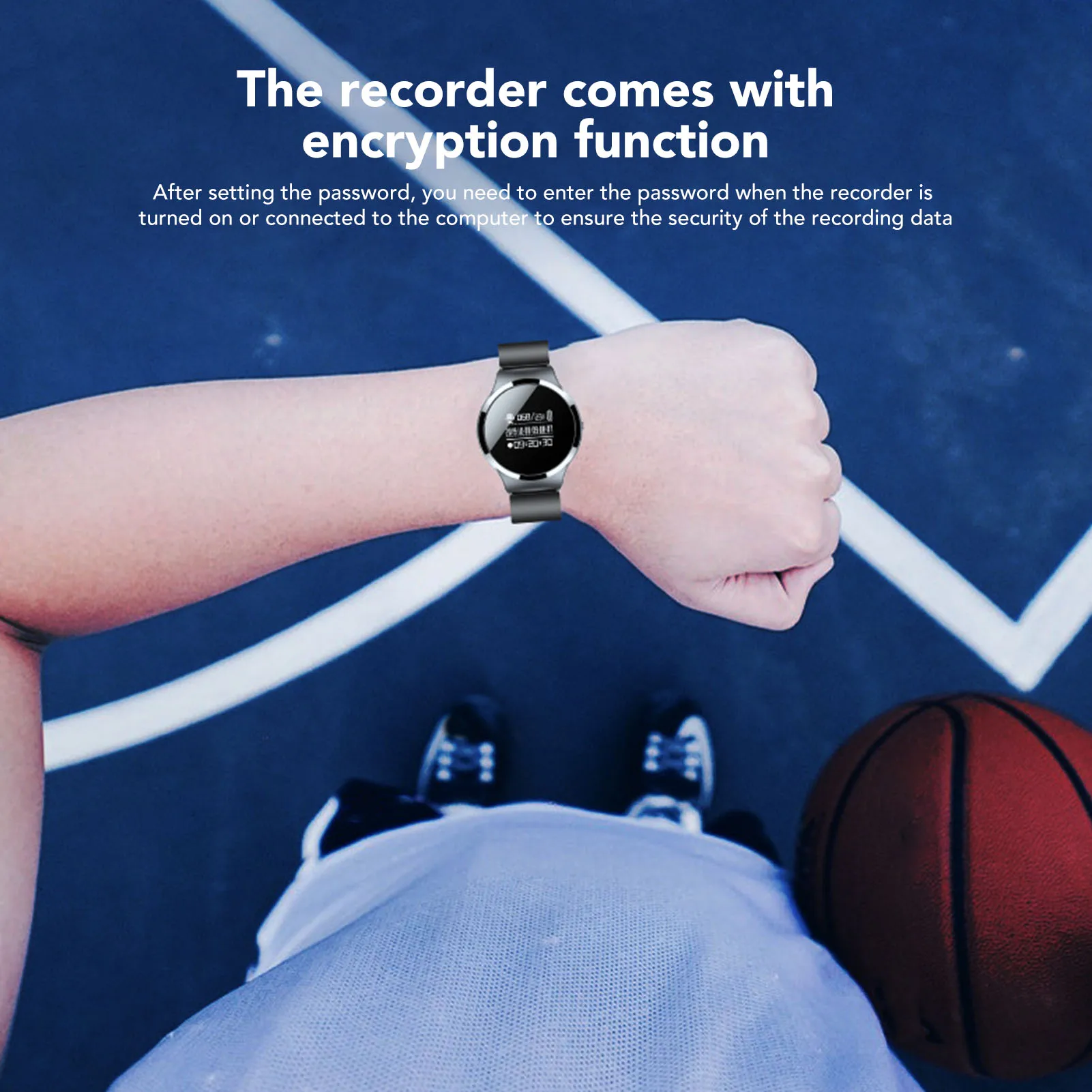 Voice Activated Recorder Dual Microphone Noise Reduction Auto Save for Meetings