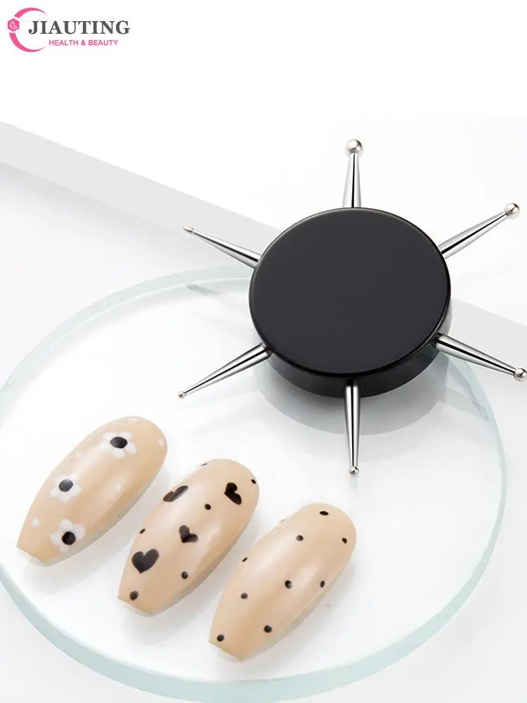 6Head Nail Art Dotting Tools Disc Nail Drill Point Tools Dot Painting Point Drill Pen Circular Dotting Tool 1pc nail art tools,nail art pen