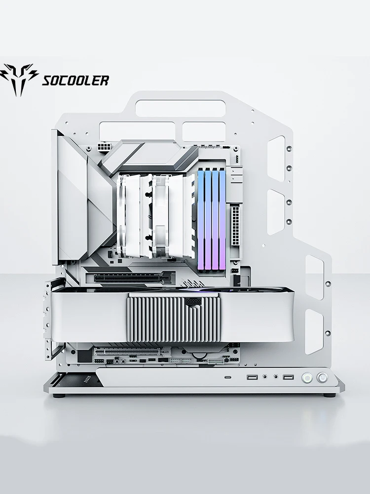 SOC-AE Customers Atx pc case pc gamer Support 360 Water Cooled DIY Gaming Metal Frame PC Case for High-End Gaming