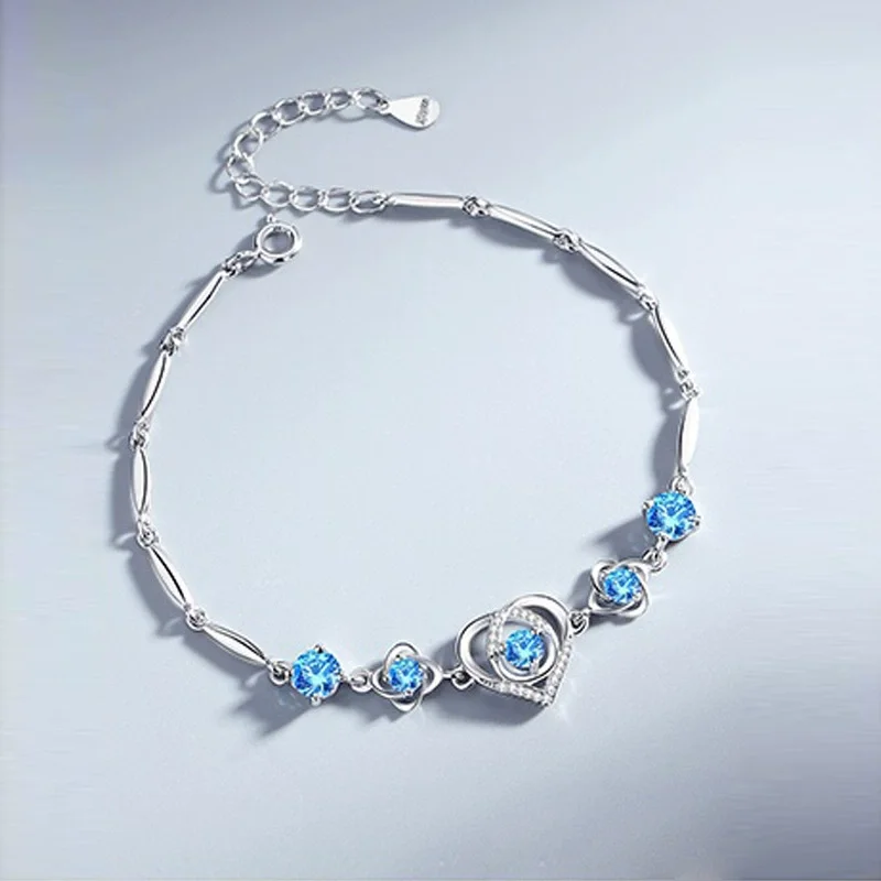 Exquisite Korean Crystal Heart Zircon Bracelet