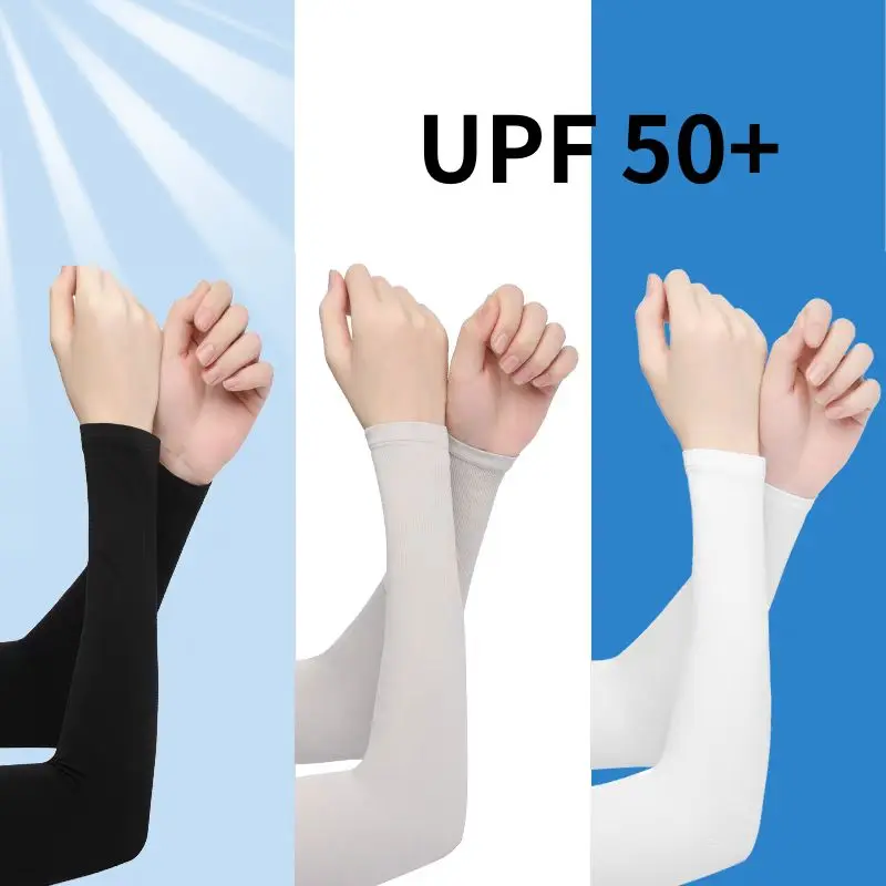 

1 Pair Ice Arm Sleeves Sun Protection Sleeves Sports Hand Cover Summer Sun UV Arm Protection Cooling Warmer Outdoor Breathable