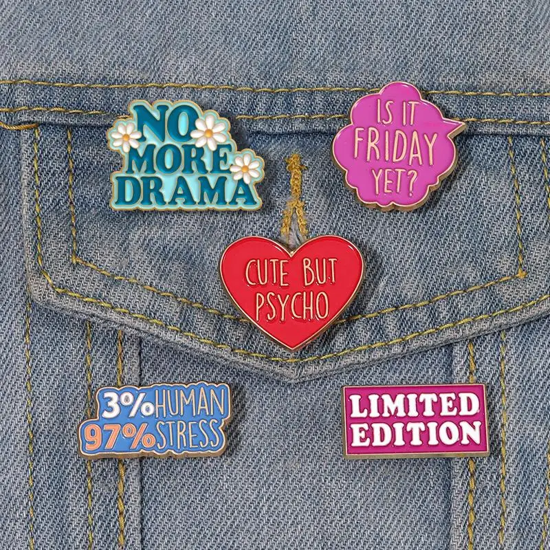 

Is it Friday Yet Enamel Pins Me Sarcastic Never 80s Baby Drama Brooches Lapel Badges Funny Quetes Jewelry Gift for Friends