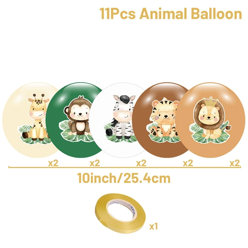Dschungel Tiere Ballon Bundle Safari Geburtstag Party Ballon Dekoration Wild One Geburtstag Ballon Dschungel Thema Baby Dusche Dekor – Detail 6