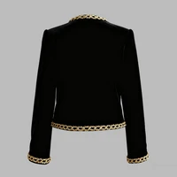 Modigirl femme automne hiver or brodé vestes 2025 nouveau velours à manches longues col rond bouton vacances de noël dames manteau 6