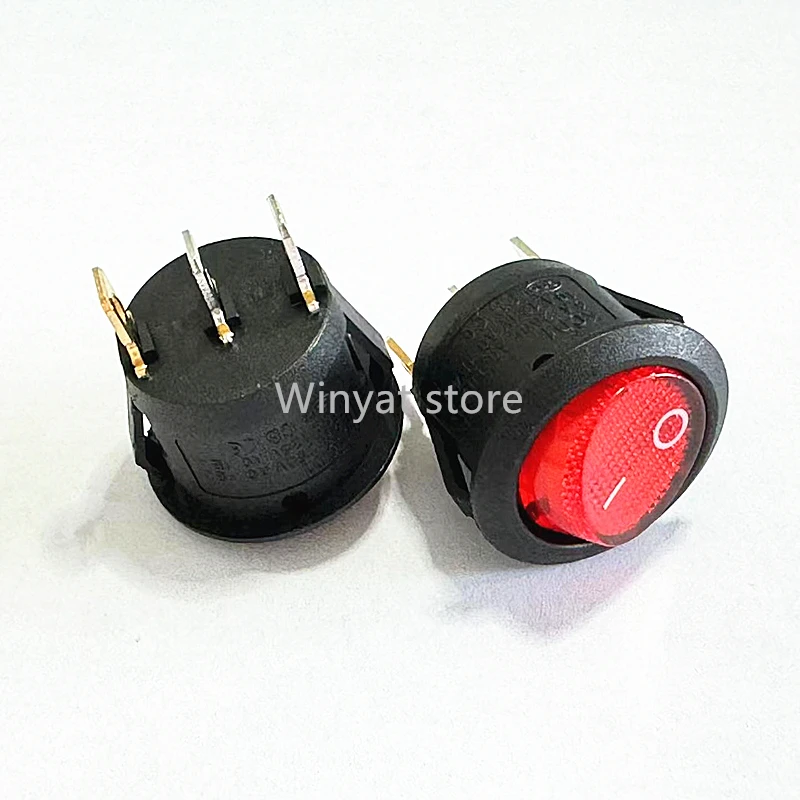 1PCS 라운드 푸시 버튼 스위치 3Pin + 라이트 2 기어 구멍 size20MM KCD1-105 KCD1 105