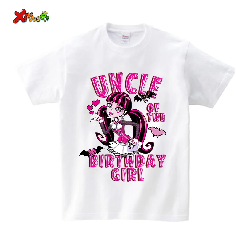 Camiseta de cumpleaños familiar para niña, conjuntos a juego para niños, fiesta de monstruos, nombre personalizado, apariencia familiar, ropa a juego para bebé, mamá e hija