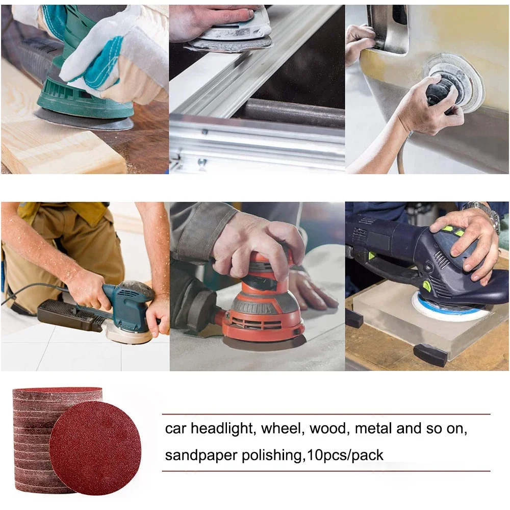 sanding disc grinding disc 30/15PCS Sandpaper Hook and Loop Sanding Discs 3/4/5/6 Inch Polishing Pad Self-adhesive Flocking Grinding Sandpaper 800-Grit