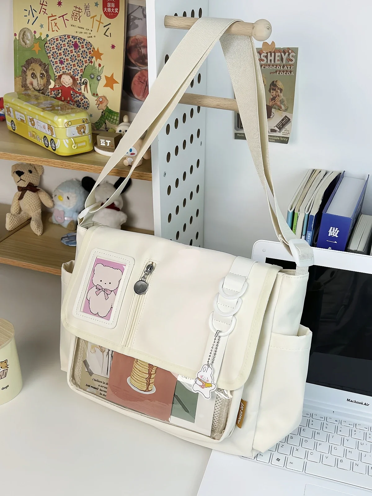 Japanische Harajuku-Schultaschen für Mädchen im Teenageralter, Neu 2025, transparente Ita-Tasche, Umhängetasche, DIY-Abzeichen, Display-Platte, Ita-Tasche – Detail 14