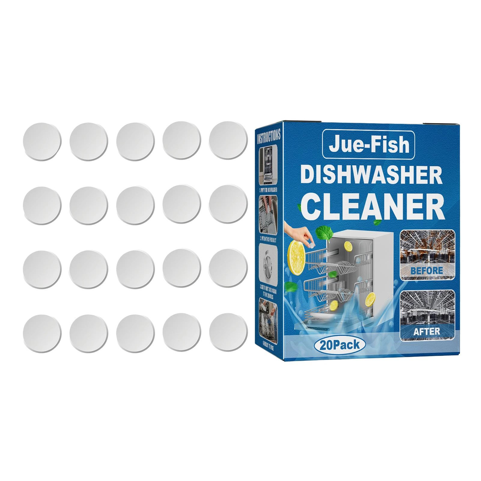 Natural Dishwasher Cleaner 20 Pack Deep Cleaning Descaler Removes