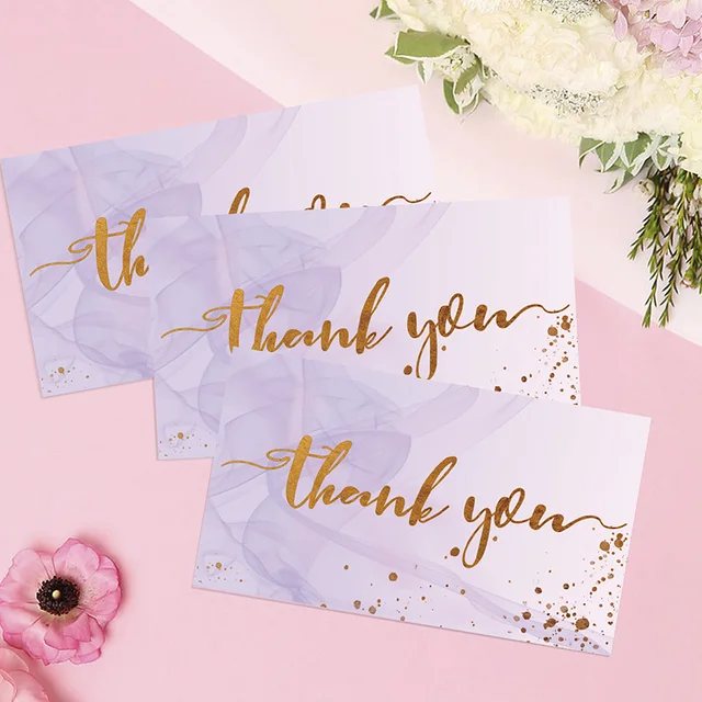 VNS Creations - Paquete De 100 Tarjetas De Agradecimiento De Boda De 4 X 6 Pulgadas, Tarjetas De Agradecimiento De Boda Con Sobres Y Pegatinas, De Mr