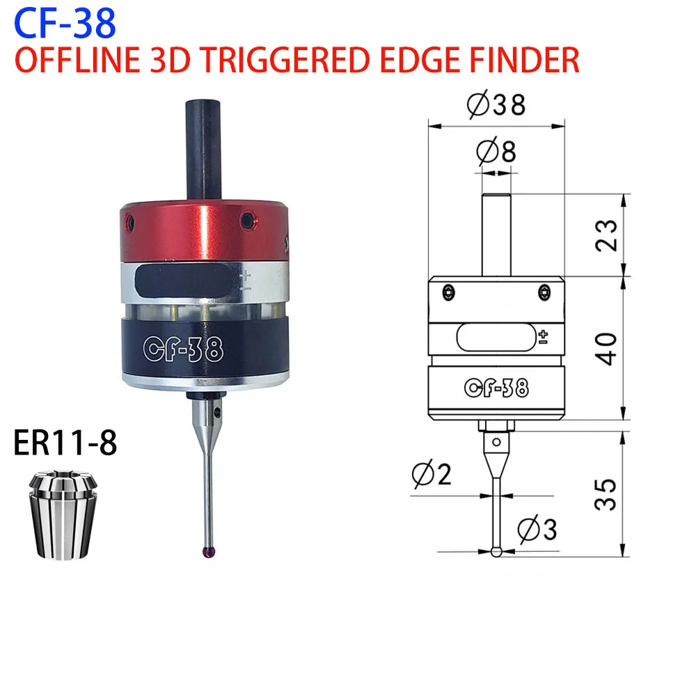 

CF-38 3D trigger edge finder machining center CNC CNC milling machine three-coordinate precision probe centring rod tool setter