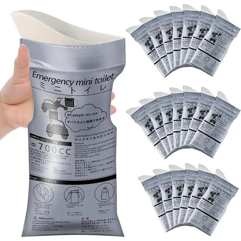 700CC Women Men Elderly Outdoor Emergency Urinate Bags Car Mini Toilet Urine Bag Disposable Urine Bags for Travel Toilet Traffic 2000ml disposable urology bag medical latex sleeve type male drainage bag urine collector with urine 5pcs